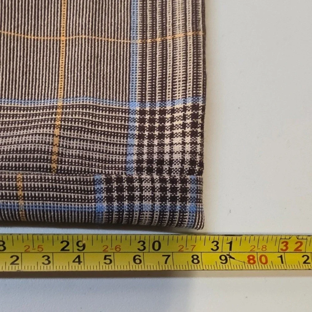 Anthropologie Maeve Womens XL Brown Plaid Pleated Wide Leg Trousers